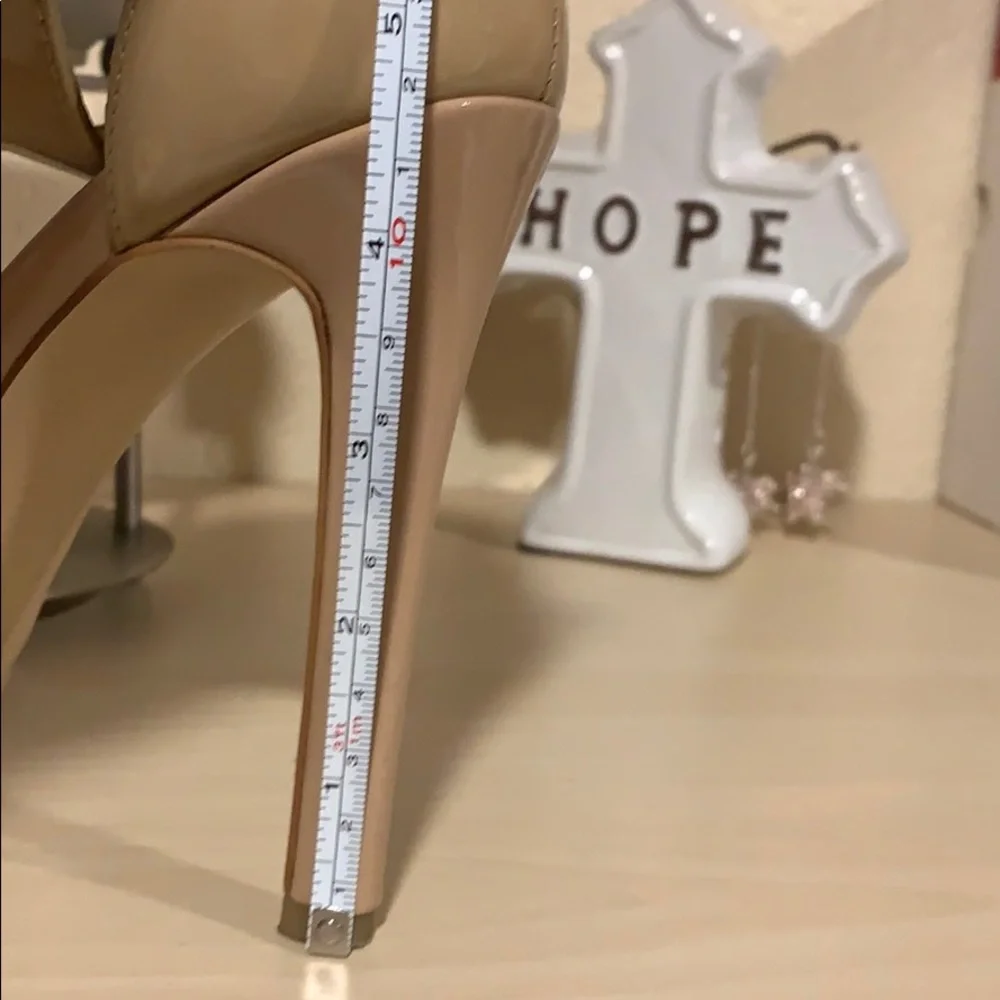 Leather Nude ankle strap heels size 8 - Picture 12 of 15